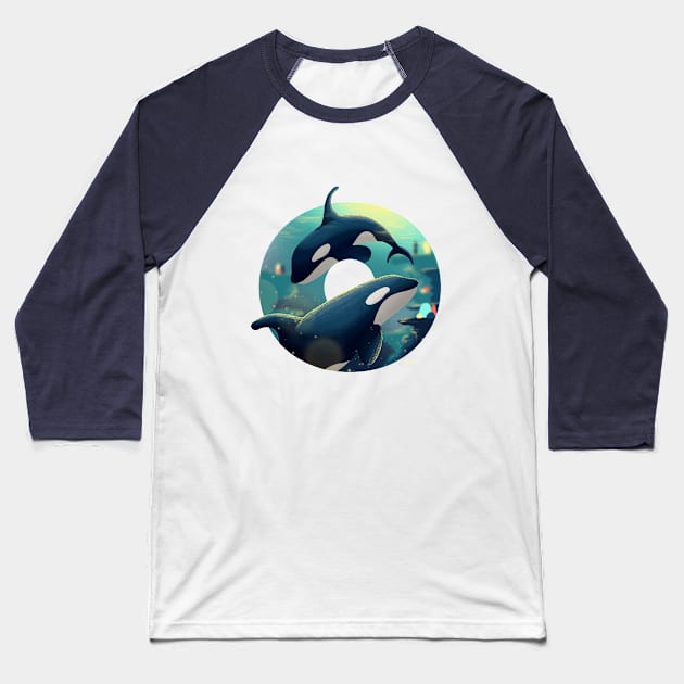 Orca Baseball T-Shirt by vero.e.a